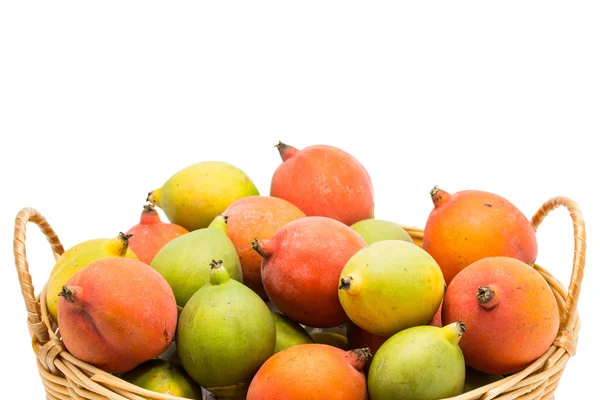 Raw betel nut in the basket on white background — Stock Photo, Image