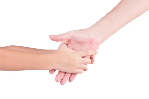 Moeder hand in hand van haar zoon — Stockfoto