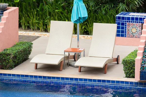 Pool bed beside the pool — Stock Photo, Image