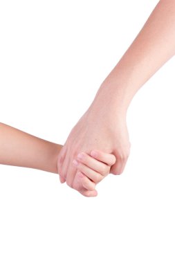 annesi oğlunun elini tutarak