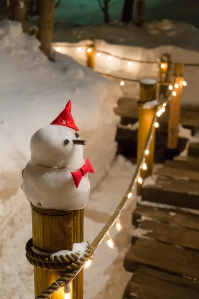Illuminated snowman — Stock Photo, Image