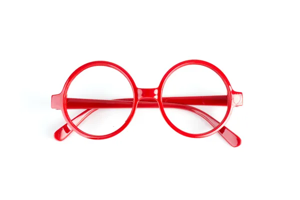 Lunettes de mode rouge isolées sur blanc — Photo