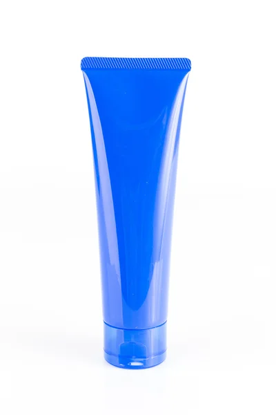 Tube De Crème Ou Gel produit en plastique bleu . — Photo