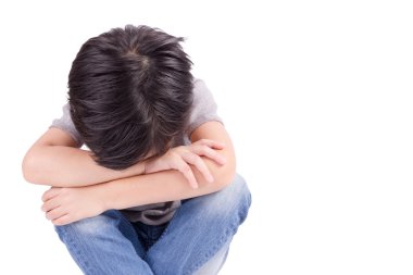 kaybolmuş ve yalnız izole üzerinde beyaz arka plan