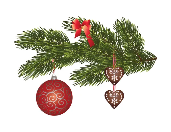 Christmas decorative branch. — Stock Photo, Image