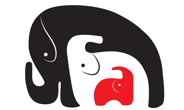 Trois éléphants — Image vectorielle