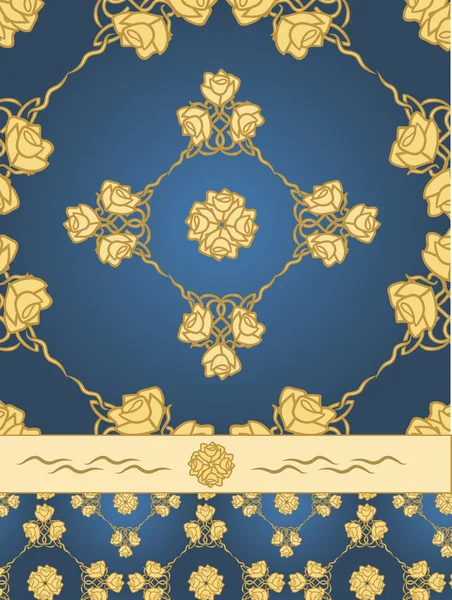 Flower pattern of a rose and gold a background for business of p Vector Graphics