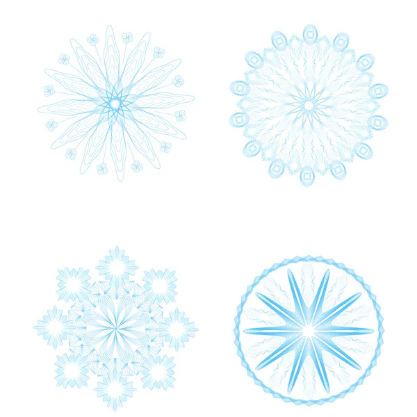 Ensemble de flocons de neige du Nouvel An — Image vectorielle