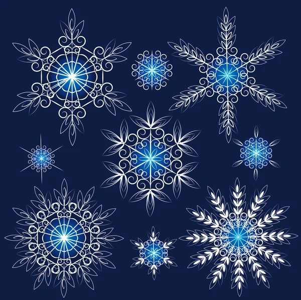 Decorative vector Snowflakes set — Stock Vector