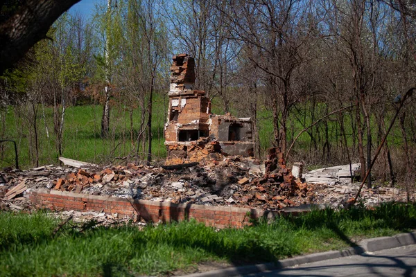 Burnt House Russian Bombardment — Foto Stock