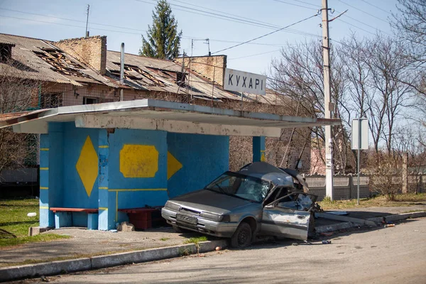 Car Shot Russian Military Ukraine — Stock Photo, Image