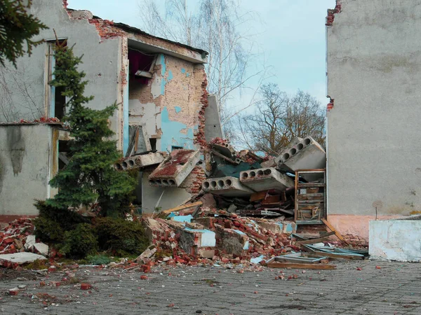 Destroyed House Russian Bombardment — Foto Stock
