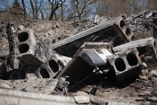 Puente Destruido Por Los Rusos Retirada — Foto de Stock