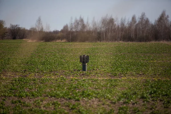 Russian Rocket Green Field — Stock Photo, Image