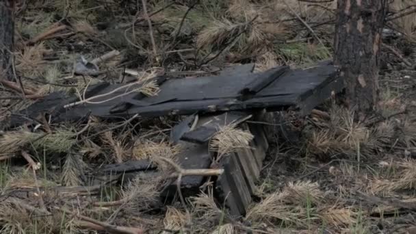 Burnt Wooden Ammo Box — Stock Video