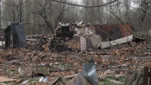Destroyed House Being Hit Russian Bomb — 비디오