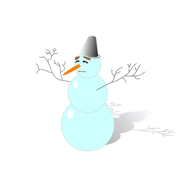 Funny snowman — Stock Vector