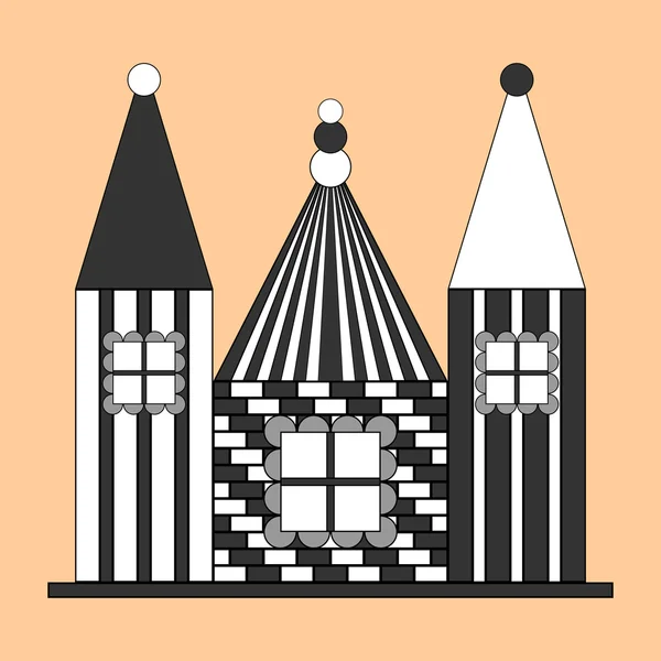 Château design monochrome — Image vectorielle