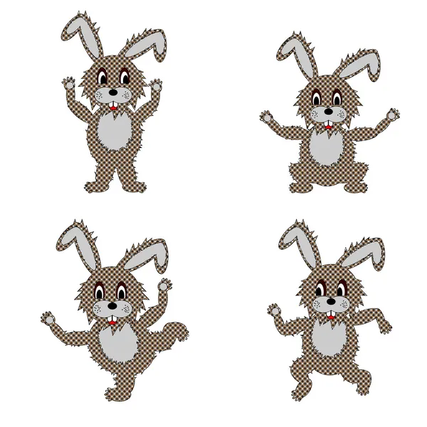 有趣的兔子做早操 — 图库矢量图片