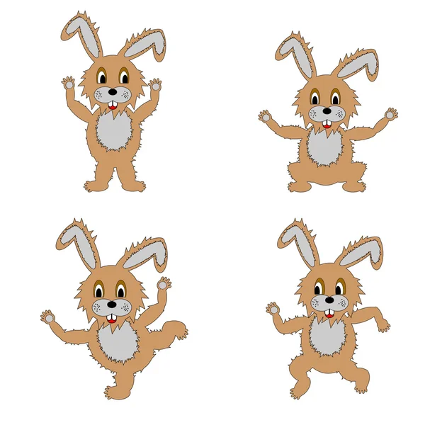 A funny hare doing morning exercises — Stock Illustration A funny hare doing morning exercises Vector Graphics