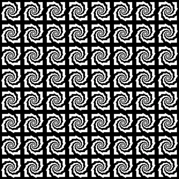 Diseño inconsútil patrón espiral monocromo — Vector de stock