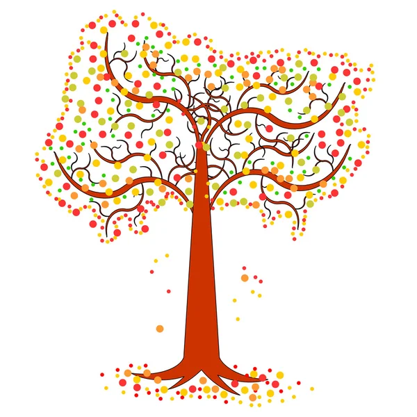 Egy őszi fa — Stock Vector