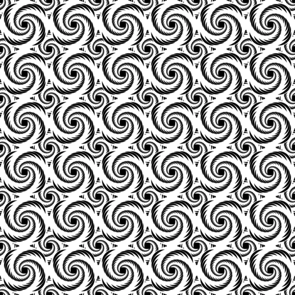 Bezszwowe monochromatyczne spirala ozdobny wzór. jacuzzi t — Wektor stockowy