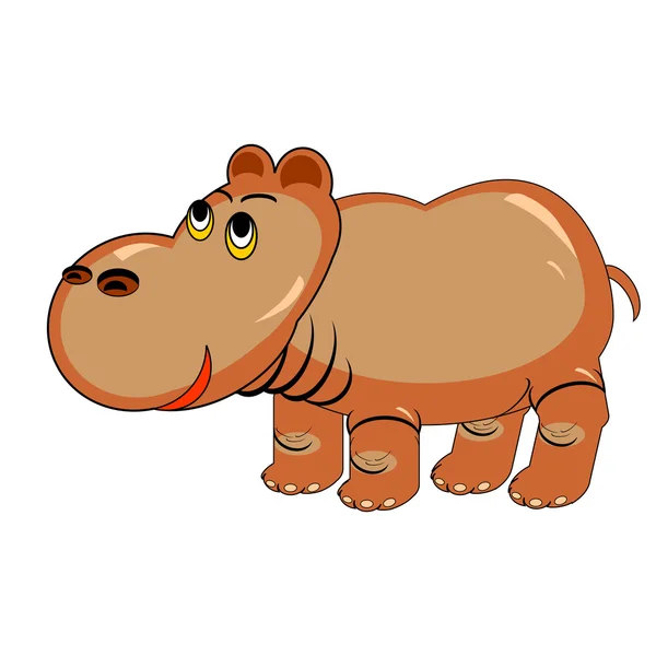 Un divertido hipopótamo de dibujos animados — Vector de stock