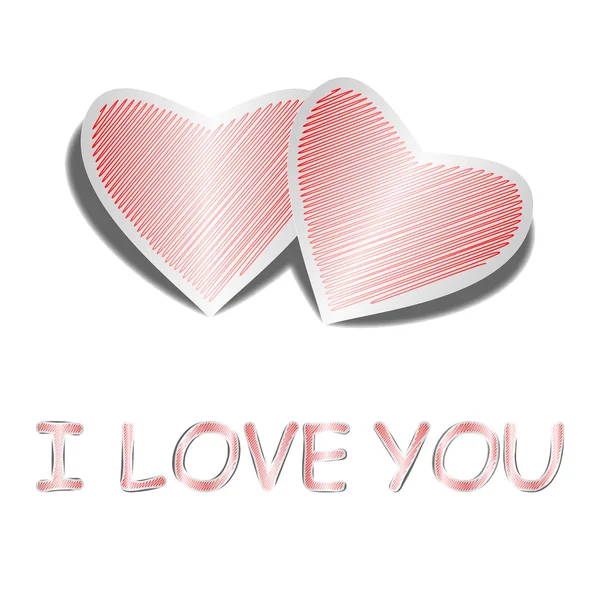 Design heart background with words "I love you" — Stock Vector
