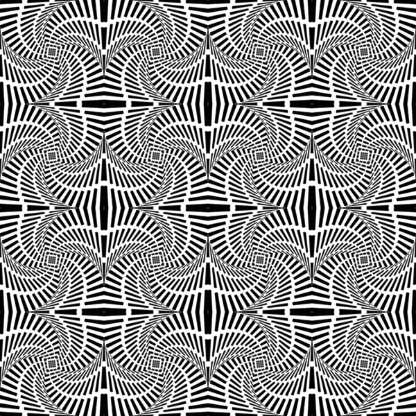 Design seamless uncolored swirl movement pattern. Abstract decor — Stock Vector