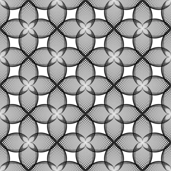 Design sømløse monokrom dekorative blomst mønster. Abstrakt t – Stock-vektor