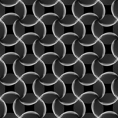 Dikişsiz tutamaçlarından geometrik dalgalanan çizgi desen tasarım. abstra