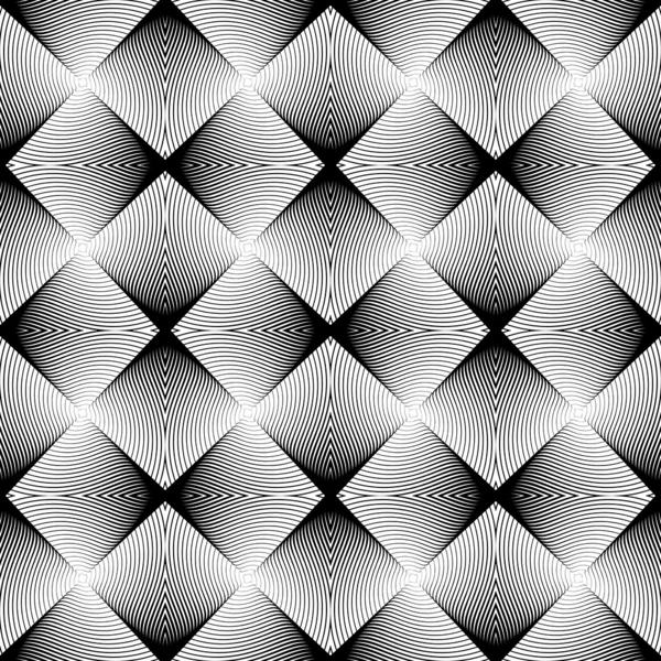 Ontwerp naadloze ongekleurde geometrische patroon. abstracte diamant in — Stockvector