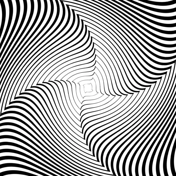 Design monochrome whirlpool movement illusion background. Abstra — Stock Vector