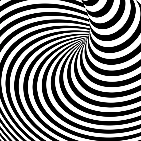 Diseño de fondo de ilusión movimiento vórtice monocromo. Abstracto — Vector de stock