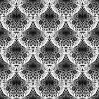 Dikişsiz tutamaçlarından daire geometrik çizgiler desen tasarım. abstra
