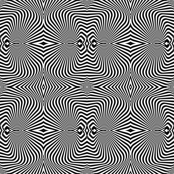 Design seamless uncolored vortex pattern. Abstract striped lines