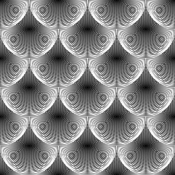 Naadloze ongekleurde cirkel geometrische lijnen ontwerppatroon. abstra — Stockvector