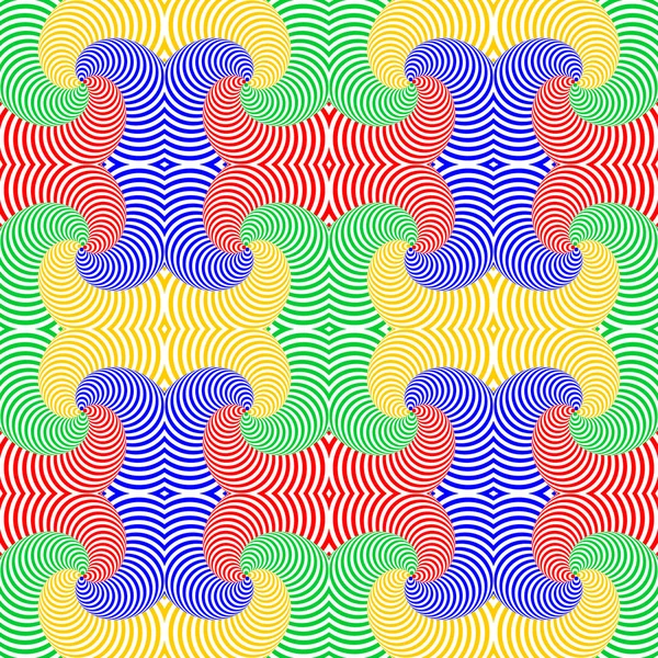 Diseño inconsútil patrón de movimiento de giro de colores. Twisti abstracto — Vector de stock