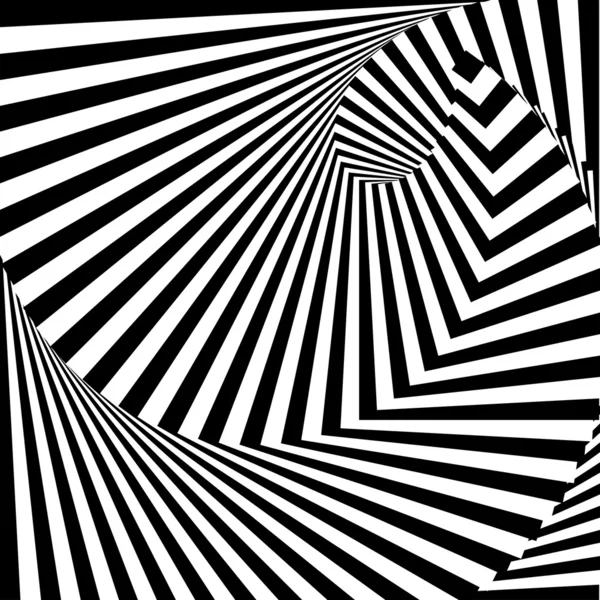 Ontwerp monochroom vortex verkeer illusie achtergrond. abstract — Stockvector