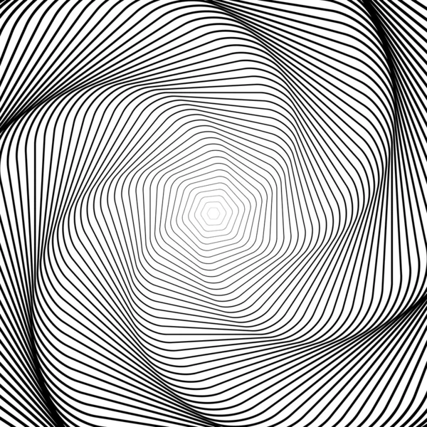 Design monochrom wirbeln Bewegung Illusion Hintergrund. Abstrakte s — Stockvektor