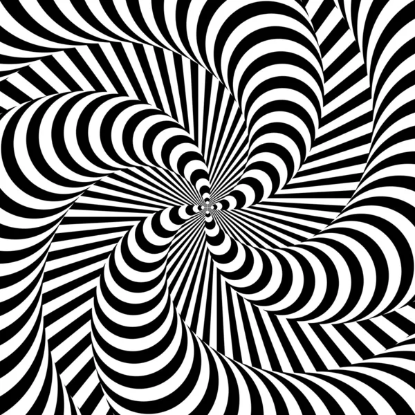 白黒の渦運動錯覚背景をデザインします。抽象的な — ストックベクタ