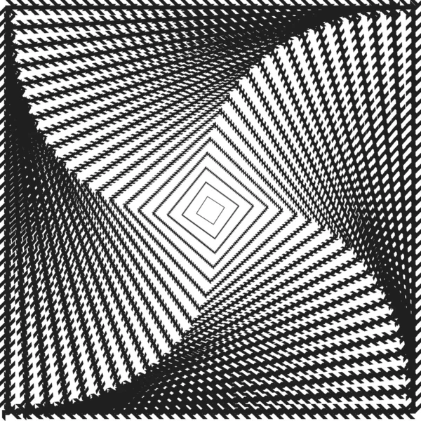 Design monochrome twirl movement square geometric background. Ab — Stock Vector