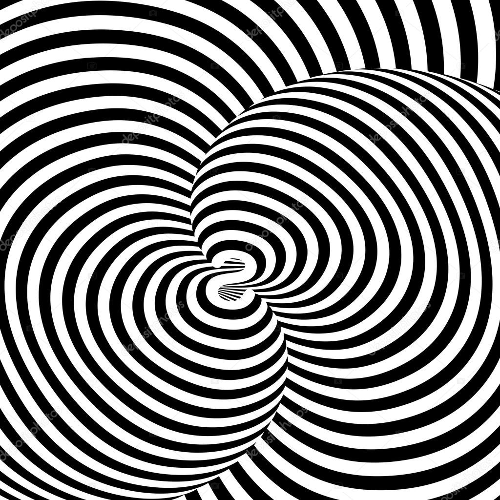 Design monochrome swirl movement illusion background. Abstract s