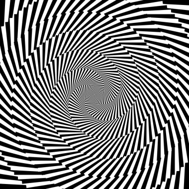 Design monochrome vortex circular movement illusion background clipart