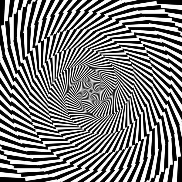 Design monokrom vortex cirkulär rörelse illusion bakgrund — Stock vektor