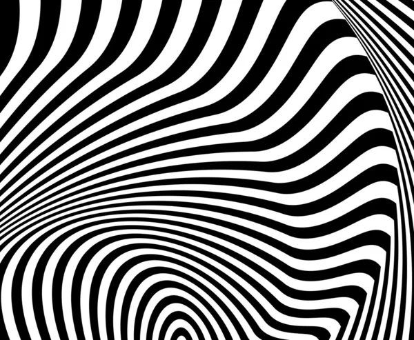 Design monochrom wirbeln Bewegung Illusion Hintergrund — Stockvektor