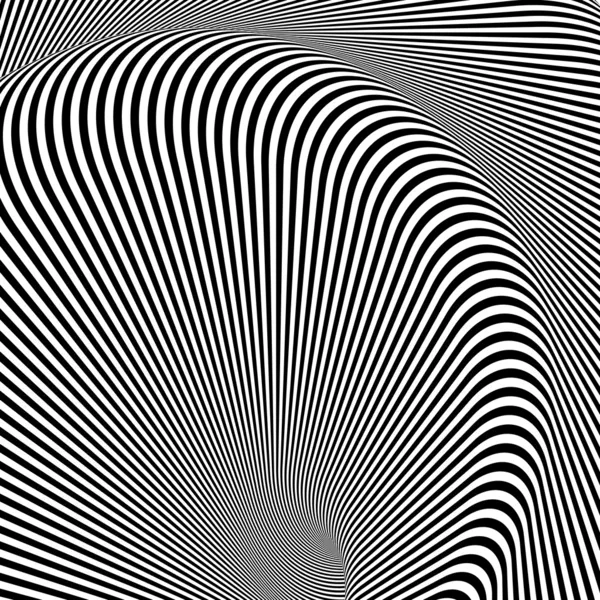 Design monochrome whirl movement illusion background — Stock Vector