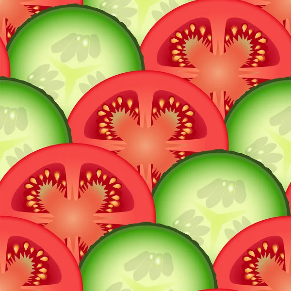 Tomaten- und Gurkengemüse in Scheiben geschnitten — Stockvektor