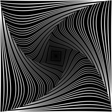 Design monochrome vortex movement illusion background clipart